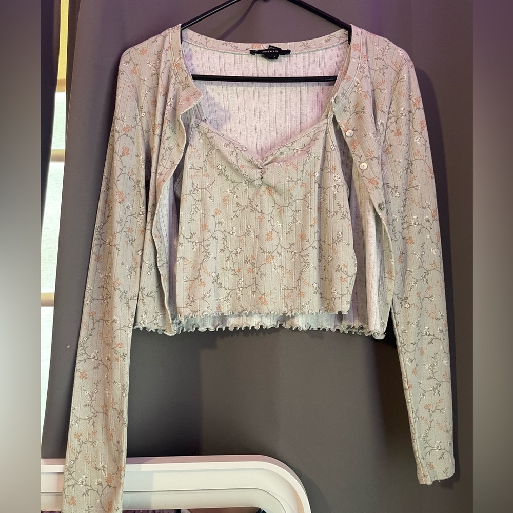 Forever 21 cardigan tank top